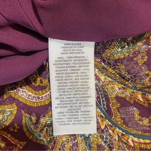 Black label LRL halter paisley metallic jacquard gown with belt women size 12 - Picture 15 of 15